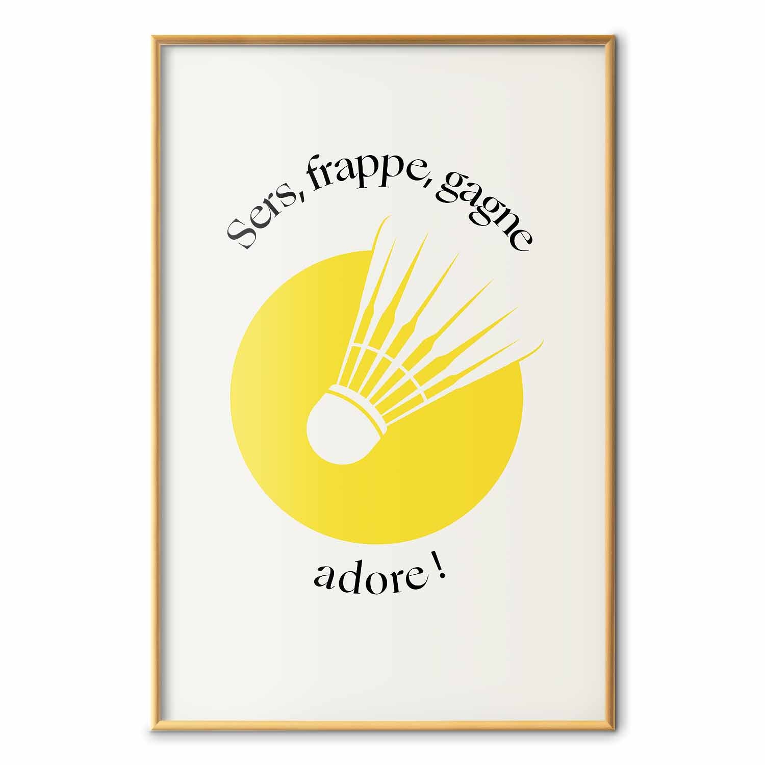 Abstract Shuttlecock Yellow Sun Sports Poster