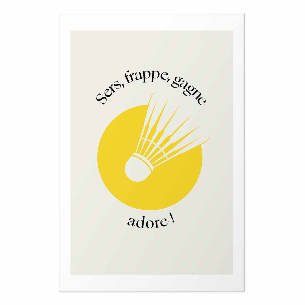 Abstract Shuttlecock Yellow Sun Sports Poster