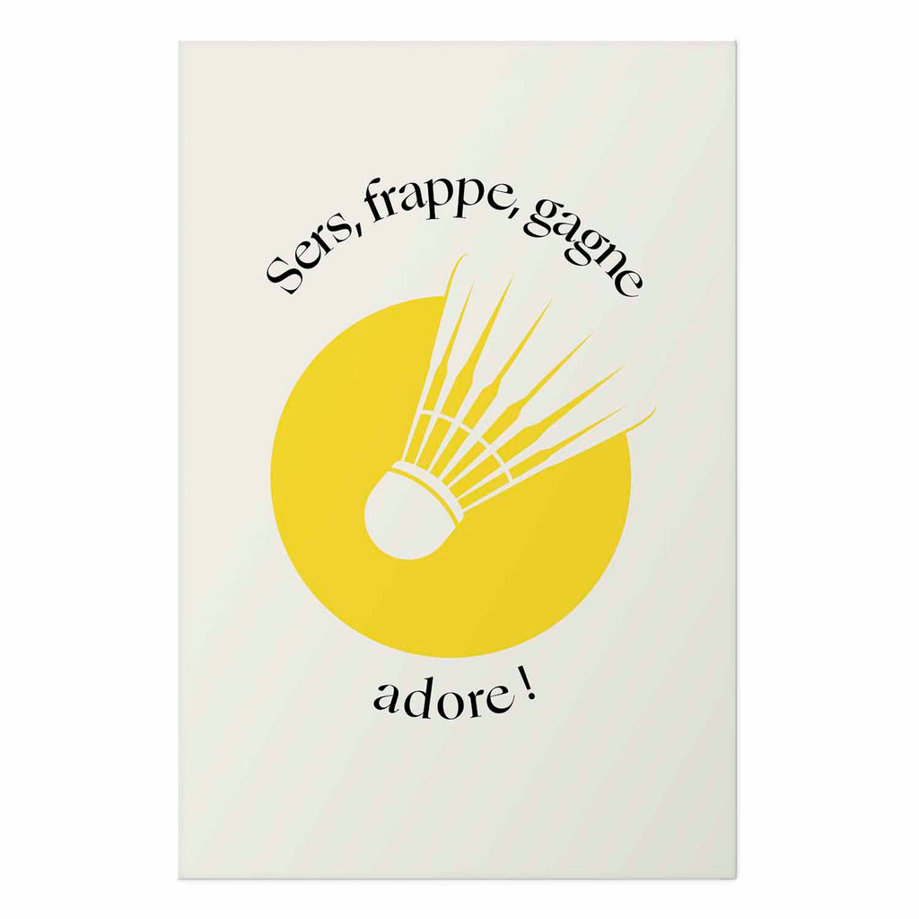 Abstract Shuttlecock Yellow Sun Sports Poster