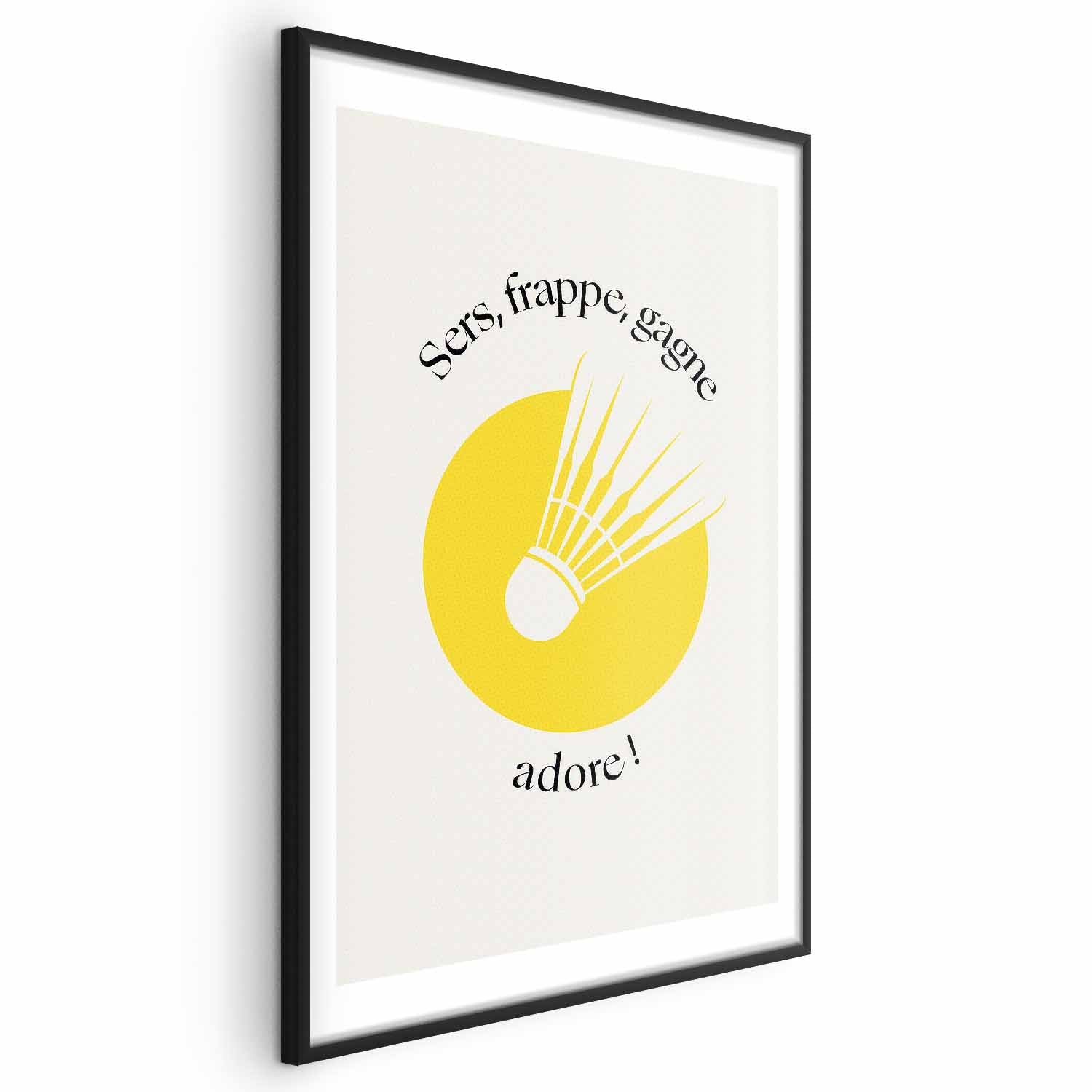 Abstract Shuttlecock Yellow Sun Sports Poster