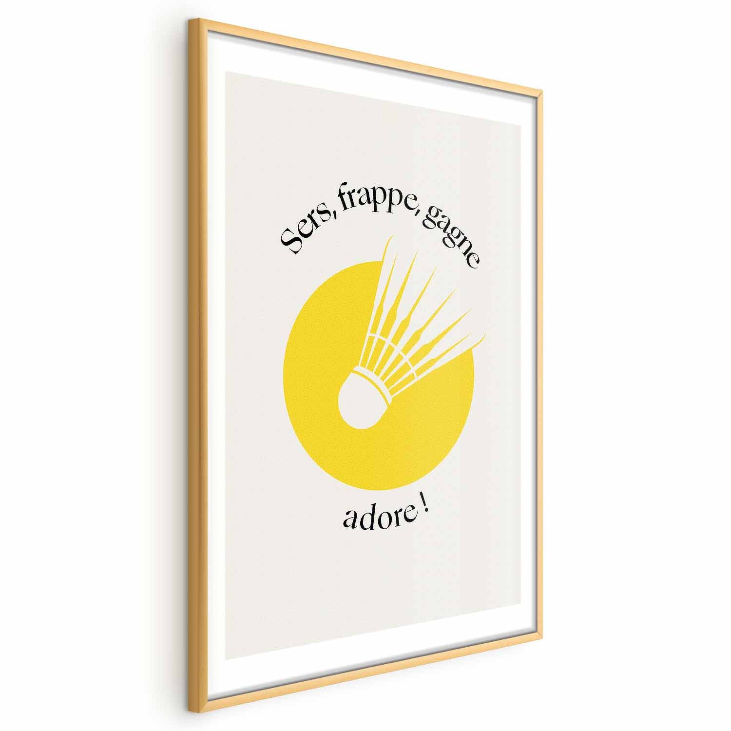 Abstract Shuttlecock Yellow Sun Sports Poster