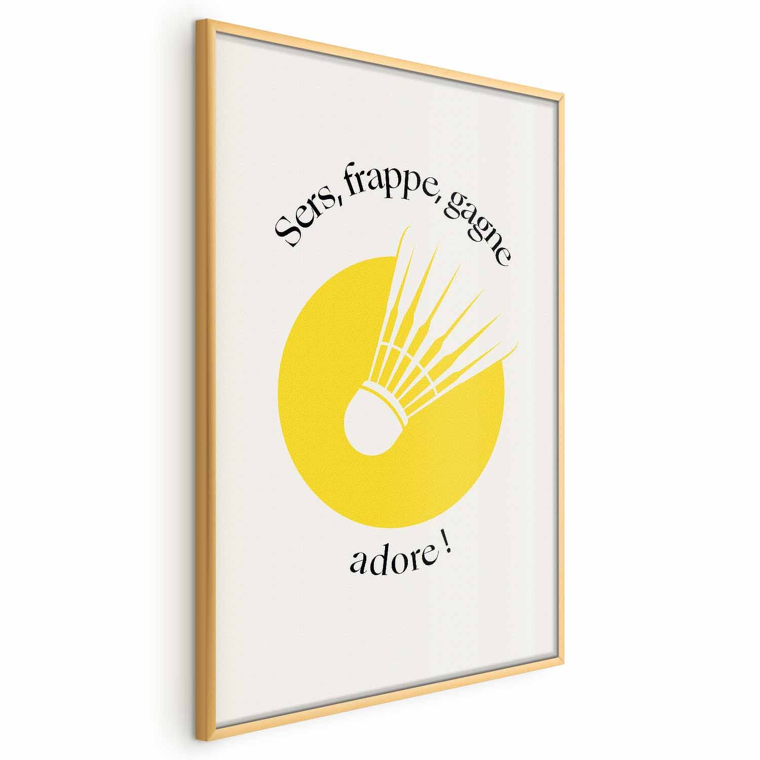 Abstract Shuttlecock Yellow Sun Sports Poster