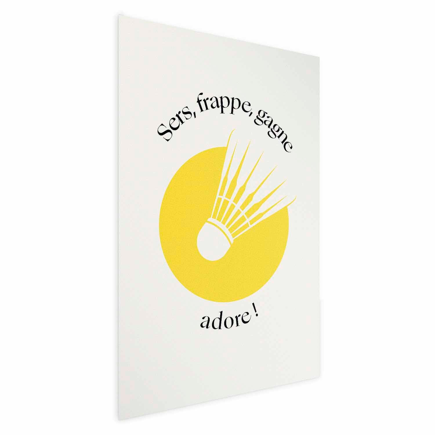 Abstract Shuttlecock Yellow Sun Sports Poster