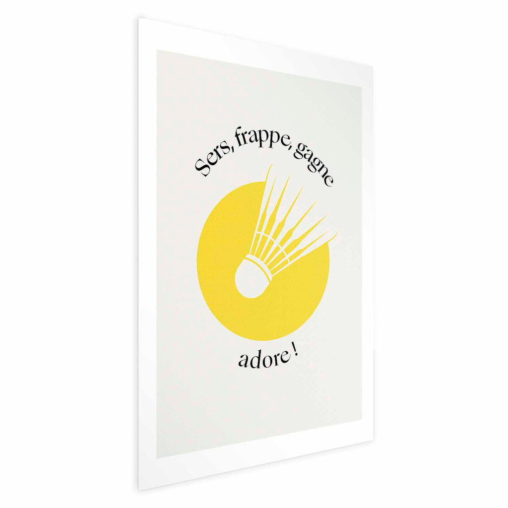 Abstract Shuttlecock Yellow Sun Sports Poster
