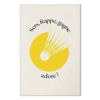 Badminton Shuttlecock Yellow Circle Canvas Print