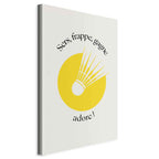 Canvas Print Abstract: Badminton Shuttlecock on Yellow Circle