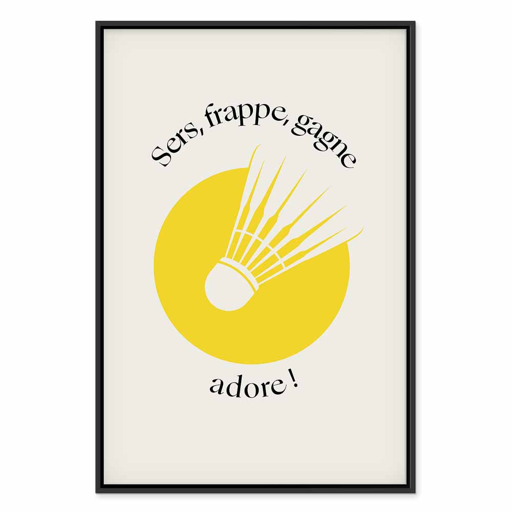 Badminton Shuttlecock Yellow Circle Canvas Print