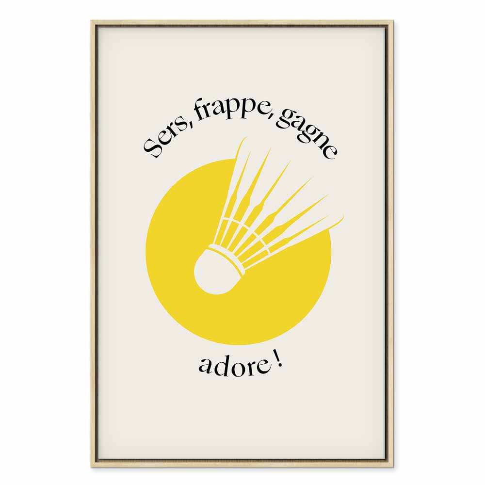 Badminton Shuttlecock Yellow Circle Canvas Print