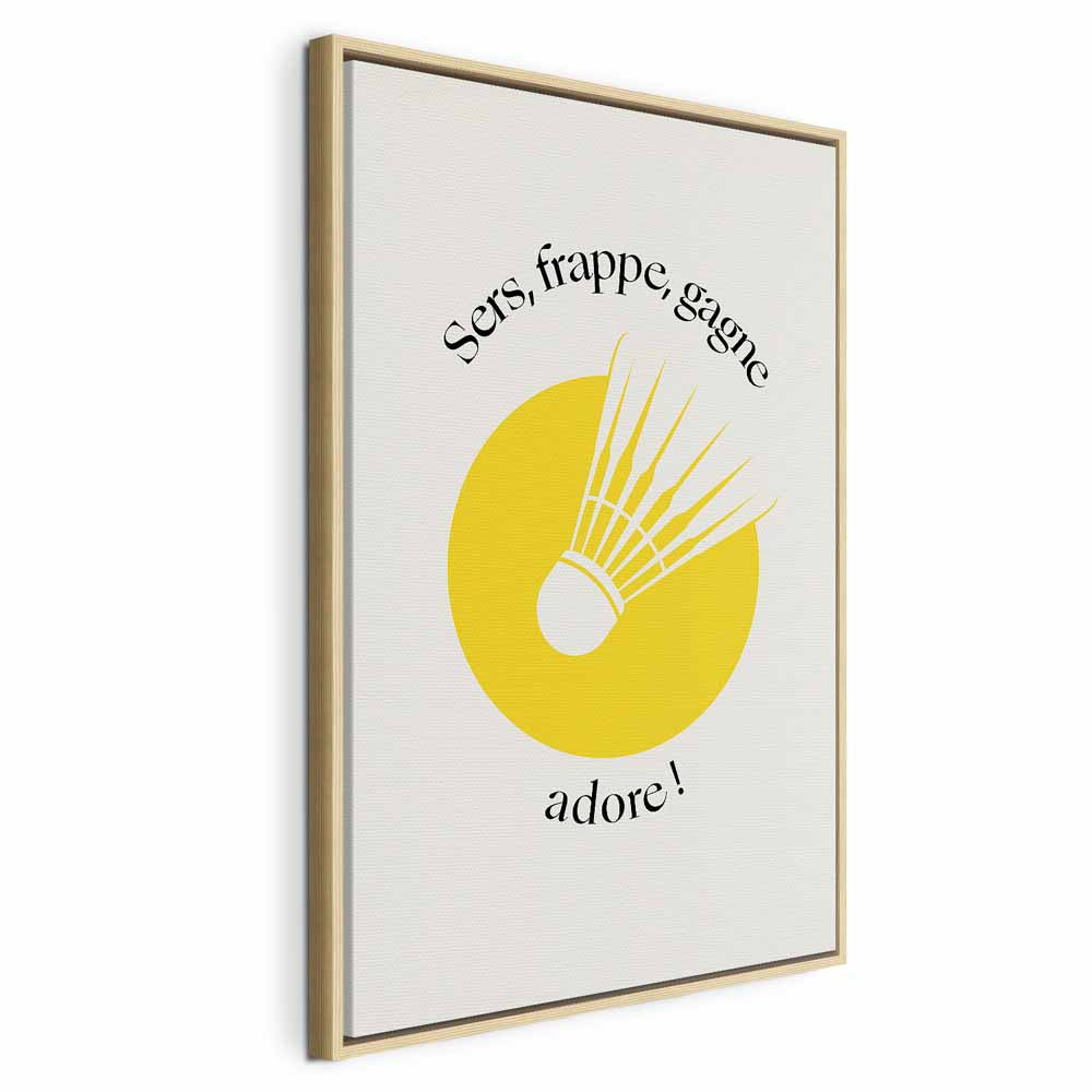 Badminton Shuttlecock Yellow Circle Canvas Print