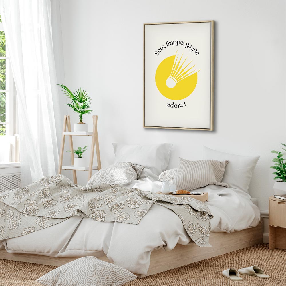 Badminton Shuttlecock Yellow Circle Canvas Print