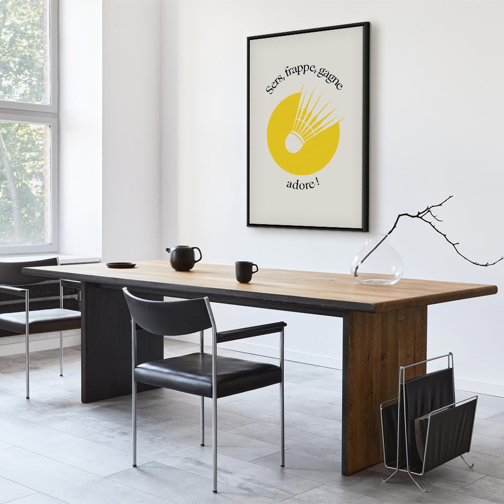 Badminton Shuttlecock Yellow Circle Canvas Print