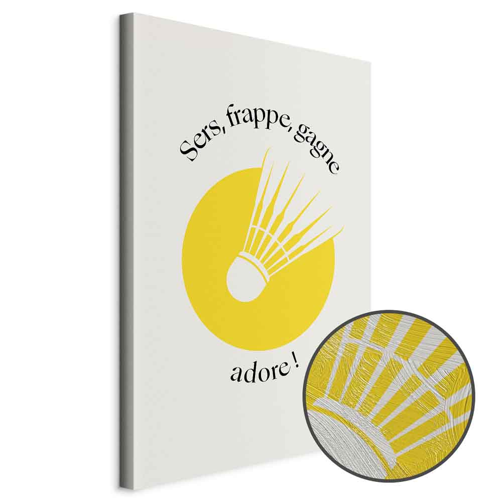 Badminton Shuttlecock Yellow Circle Canvas Print