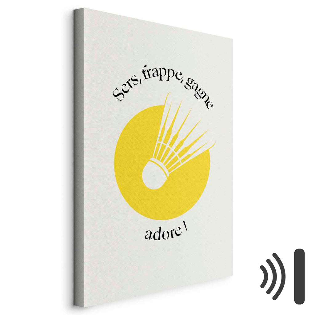 Badminton Shuttlecock Yellow Circle Canvas Print