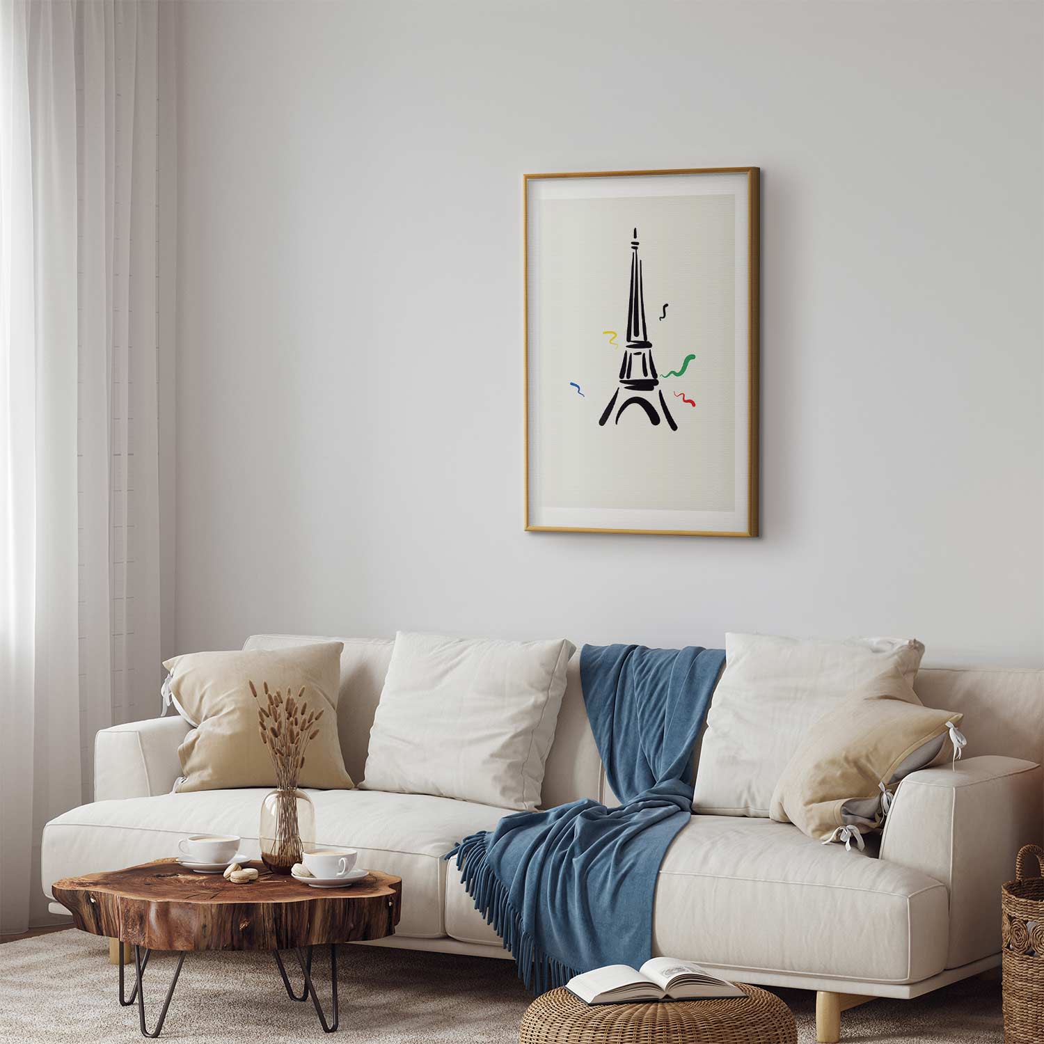 Eiffel Tower Black Illustration Poster