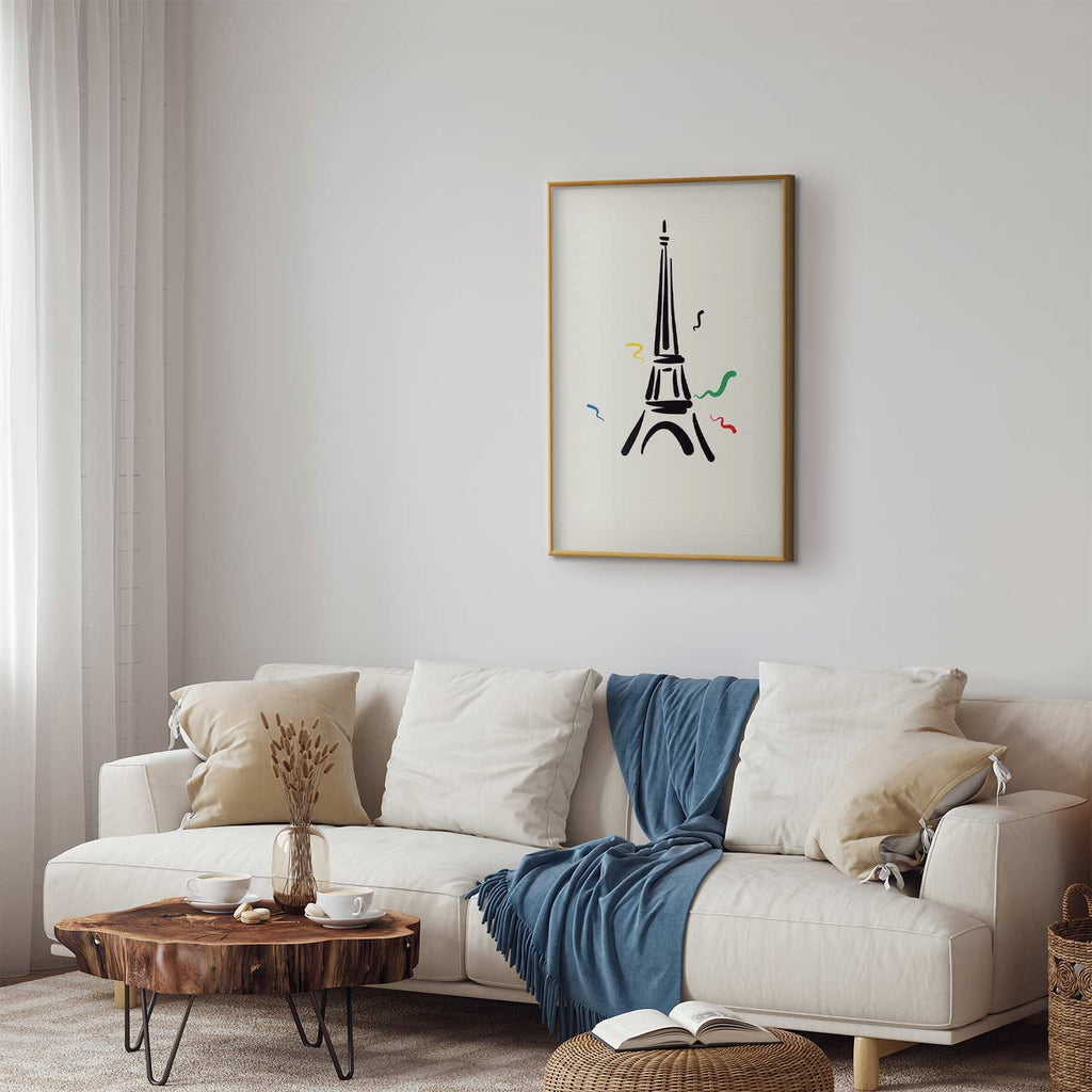 Eiffel Tower Black Illustration Poster