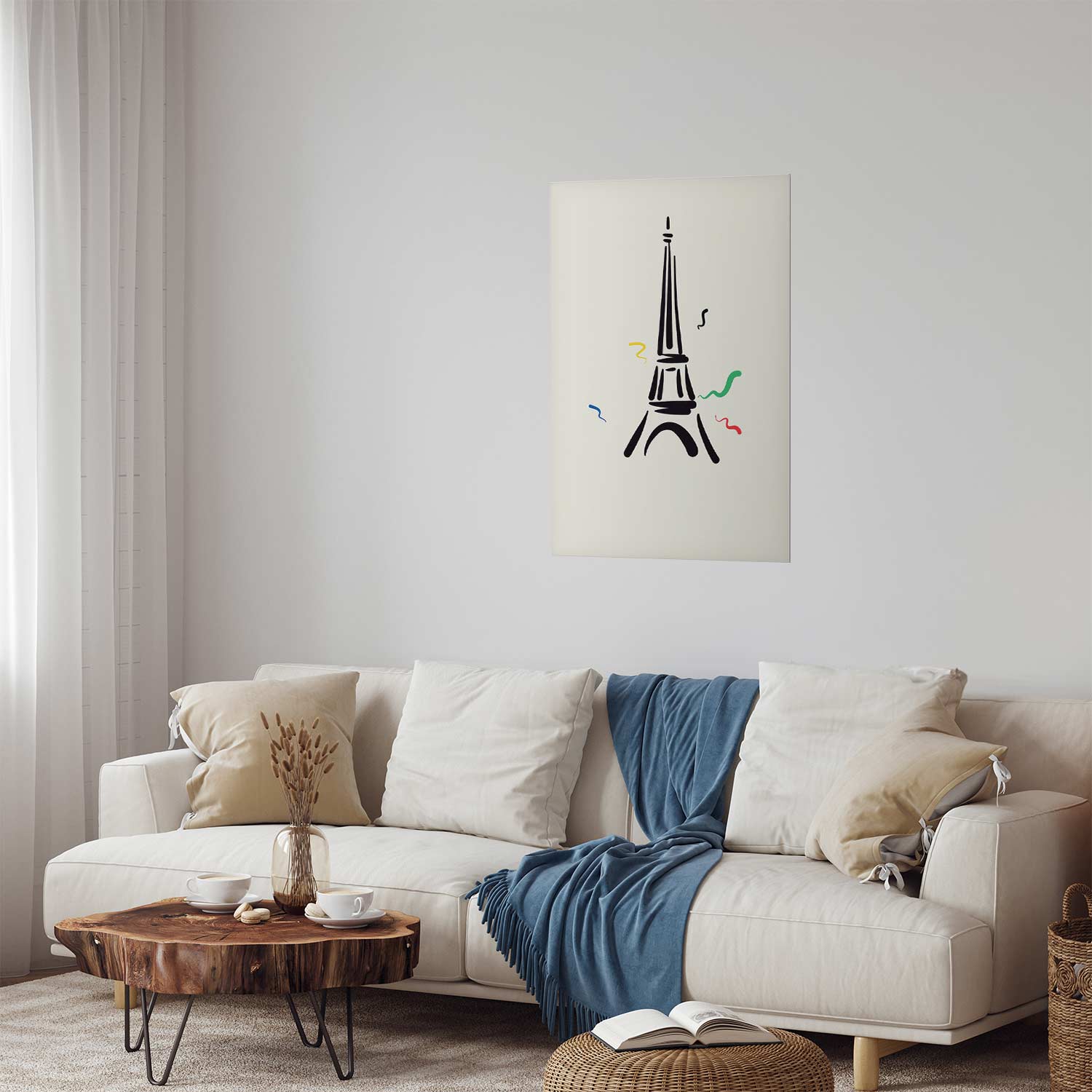 Eiffel Tower Black Illustration Poster