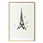 Eiffel Tower Black Illustration Poster