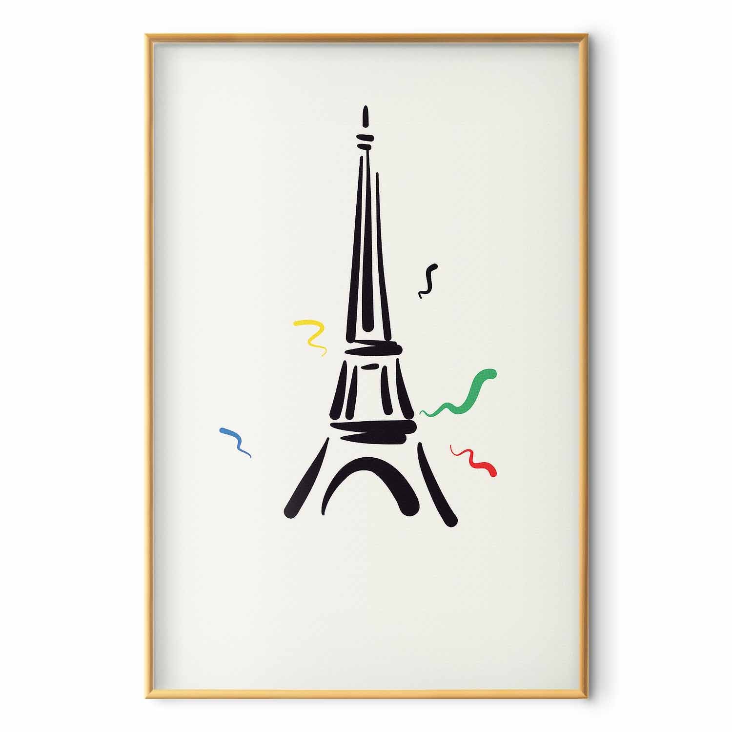 Eiffel Tower Black Illustration Poster