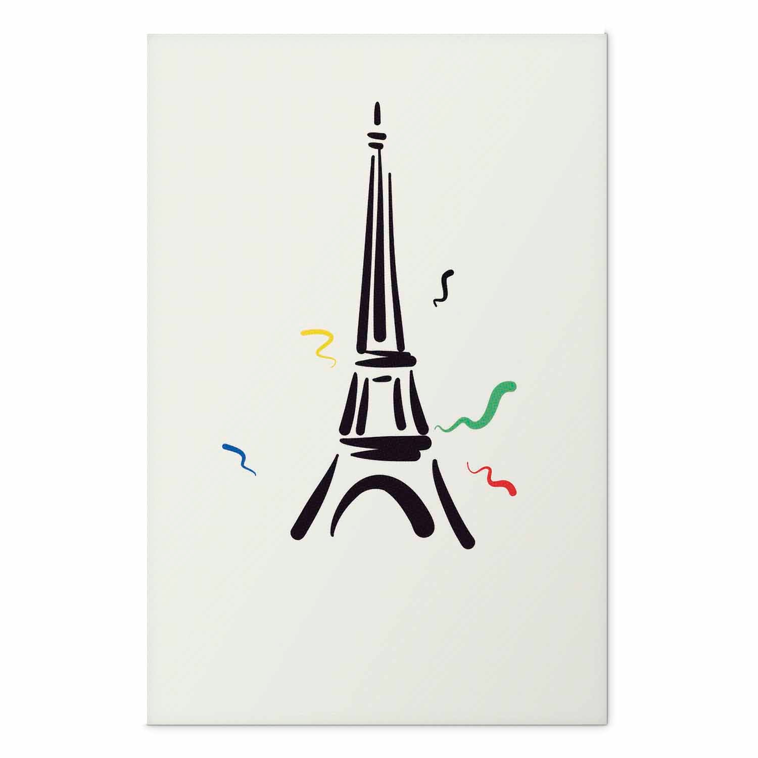 Eiffel Tower Black Illustration Poster