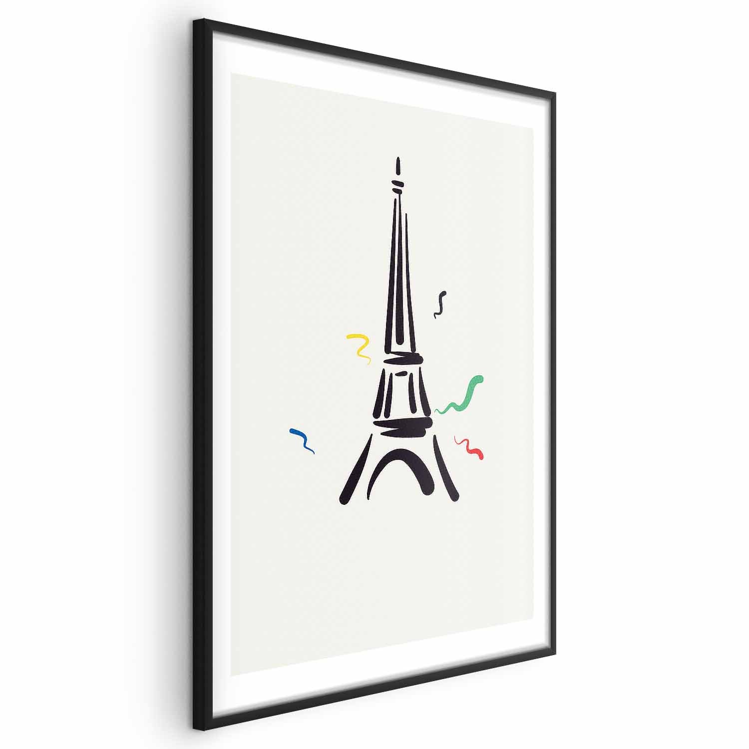 Eiffel Tower Black Illustration Poster