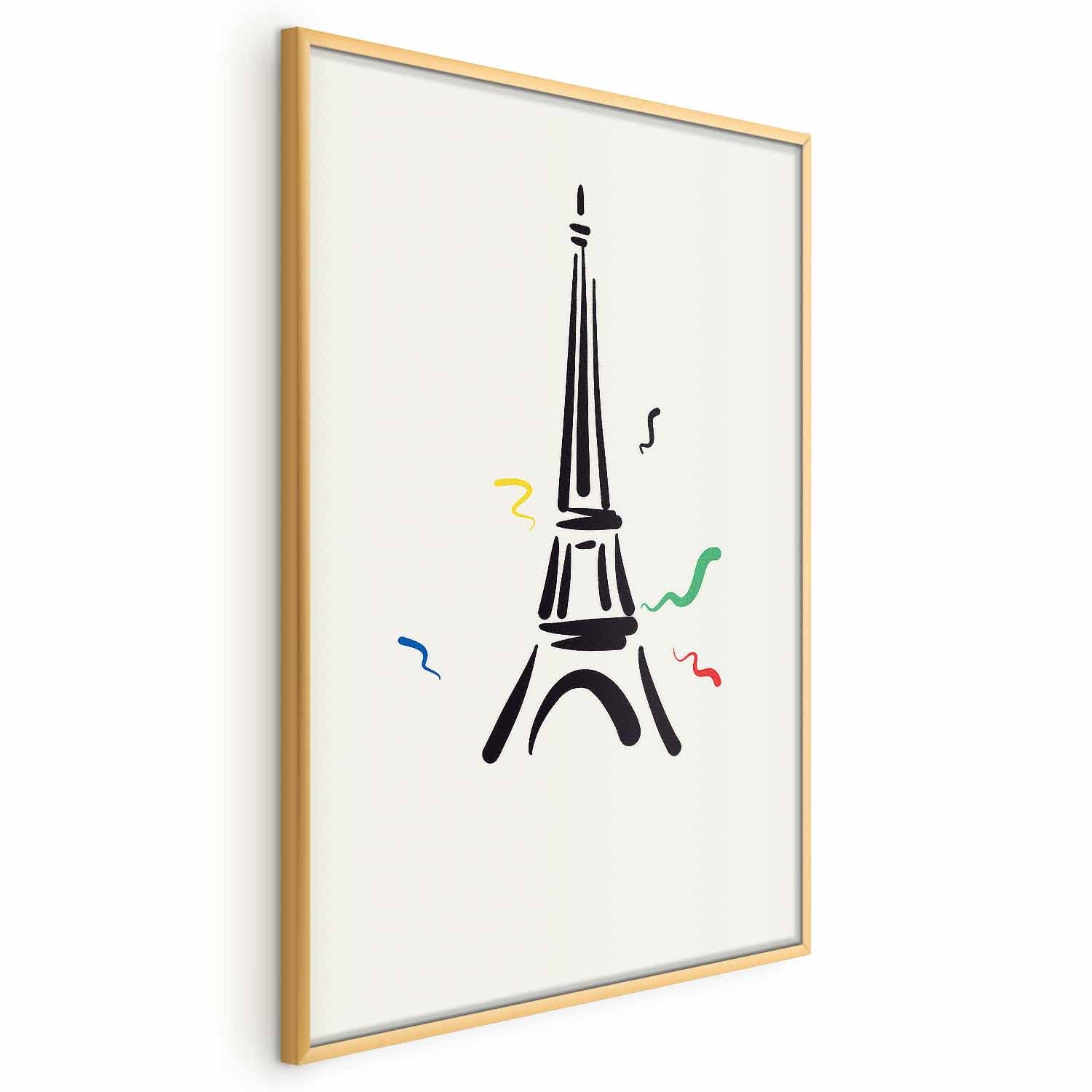 Eiffel Tower Black Illustration Poster