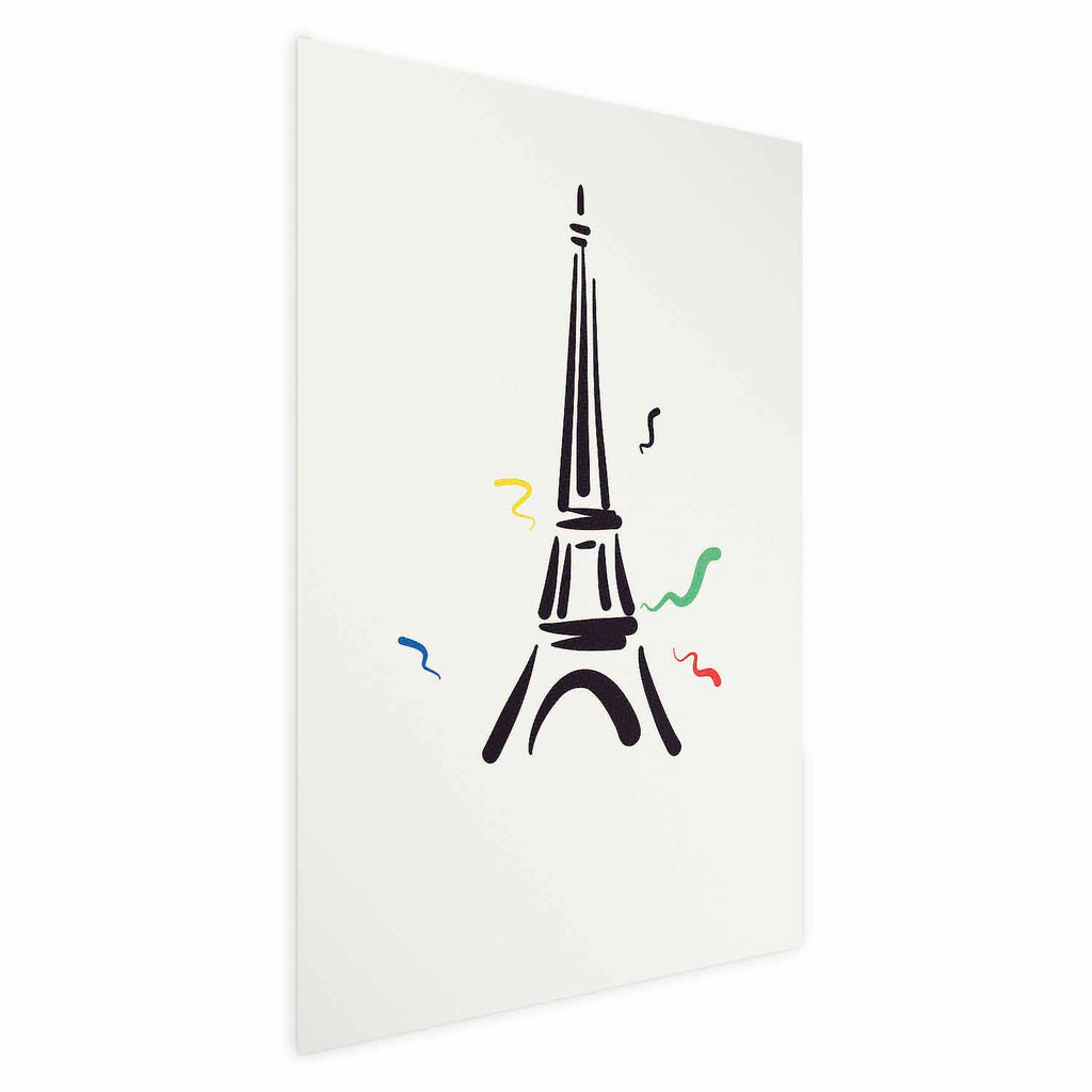 Eiffel Tower Black Illustration Poster