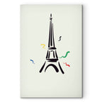 Eiffel Tower Black Graphic Drawing Canvas Print