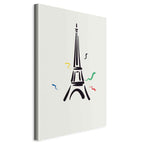 Canvas Print - Black Eiffel Tower Graphic on Cream Background