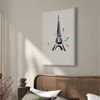 Eiffel Tower Black Graphic Drawing Canvas Print