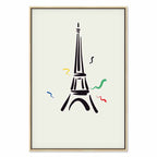 Eiffel Tower Black Graphic Drawing Canvas Print