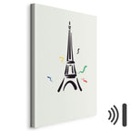 Eiffel Tower Black Graphic Drawing Canvas Print
