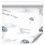Watercolor Airplane Wallpaper for Children