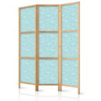 Japanese Room Divider 3-Panel Beige/White Airplane Outline