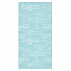 White Airplane Outline Turquoise Wallpaper