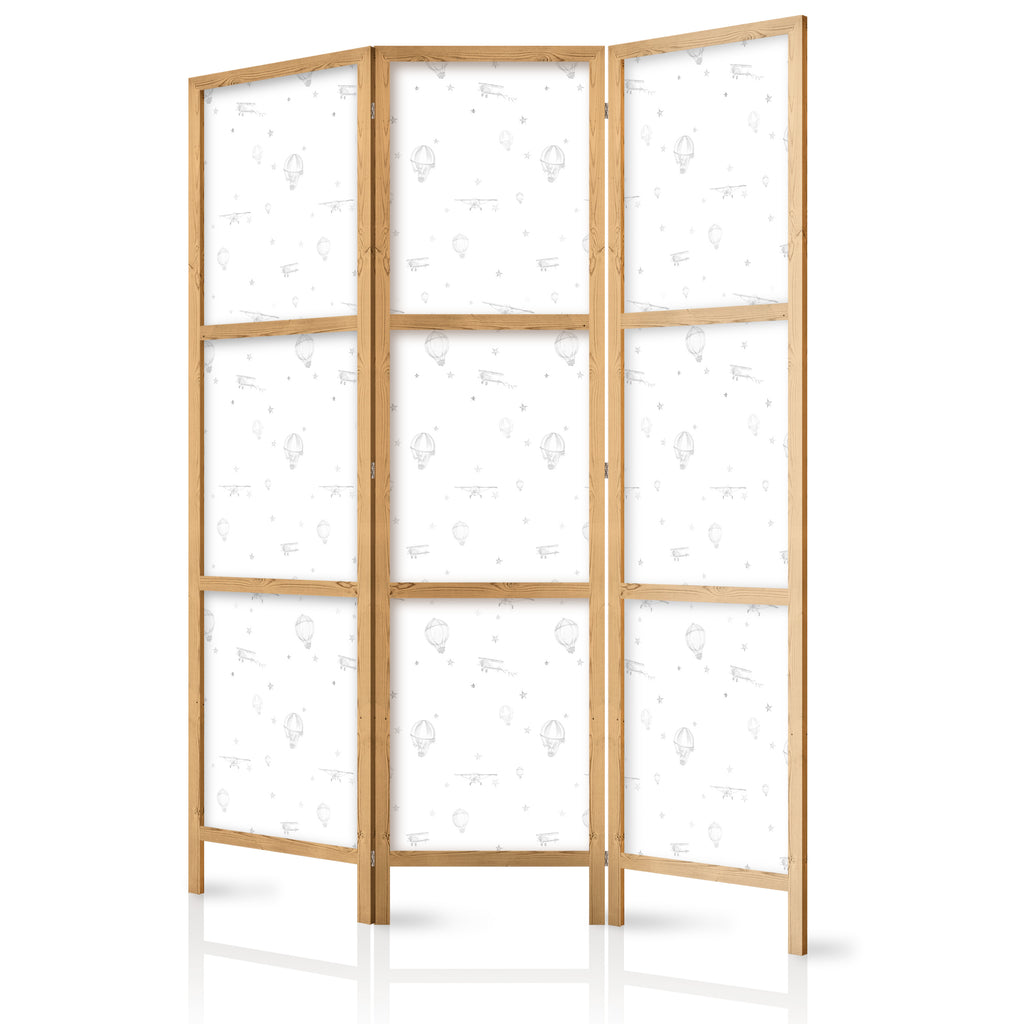 Japanese Room Divider - Watercolor Airplanes and Balloons