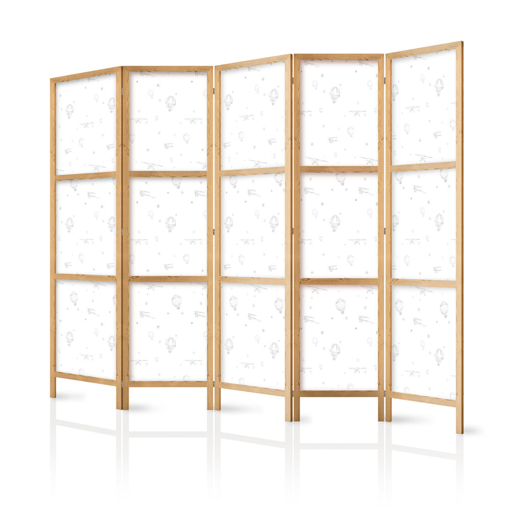 Watercolor Japanese Room Divider Planes & Balloons