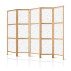 Japanese Room Divider - Airplanes and Birds Motif, 5-Panel