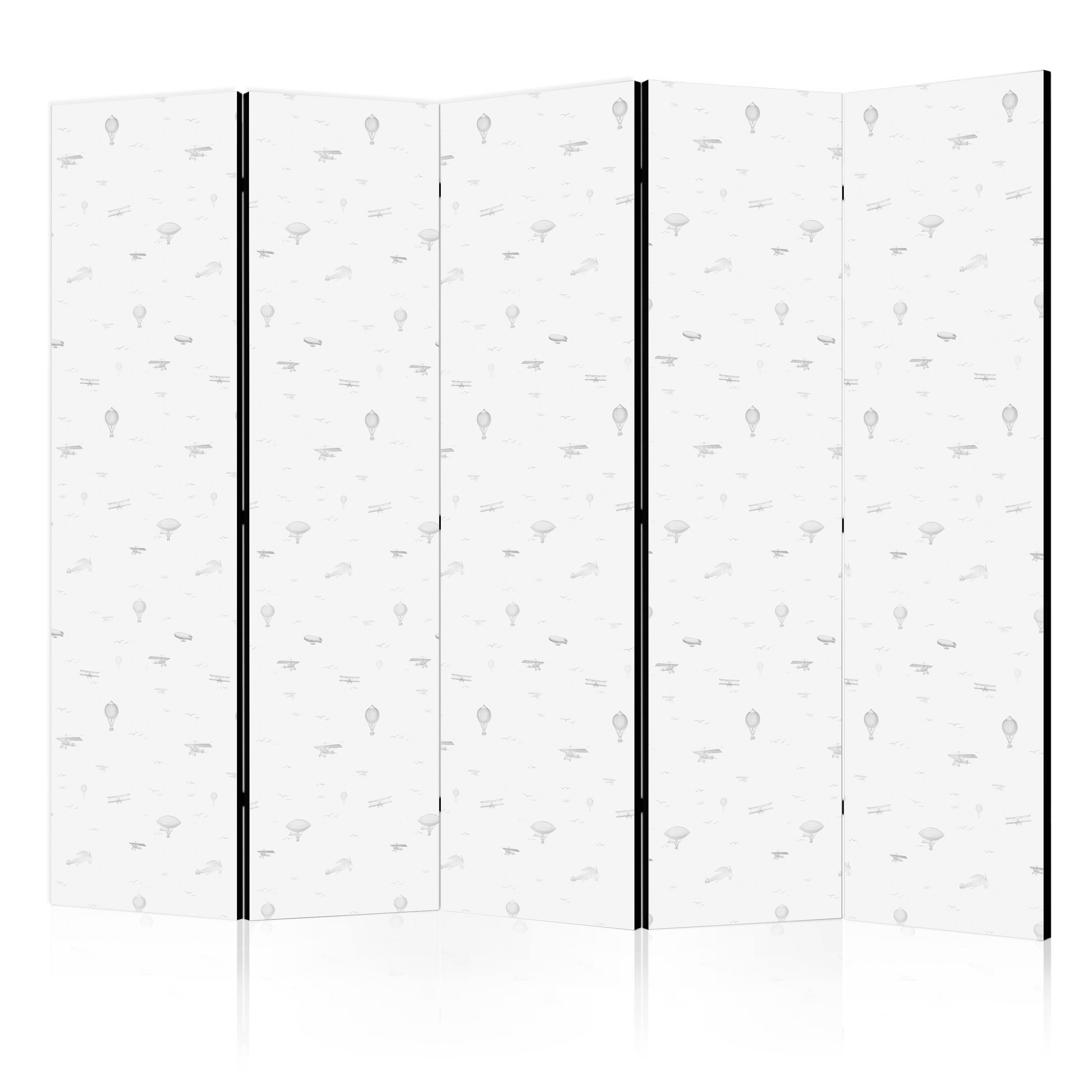 Room Divider - 5-Panel for Children with Airplane Theme