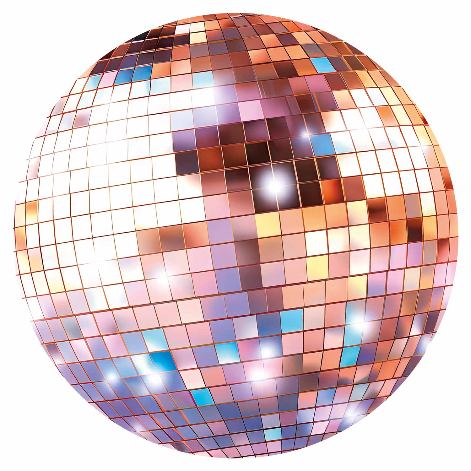 Rose Gold Disco Ball Shine Round Wall Murals