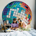 Blue Disco Ball 3D Round Wall Mural