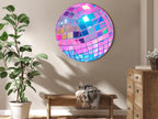 Pink Disco Ball Shine Round Canvas Print