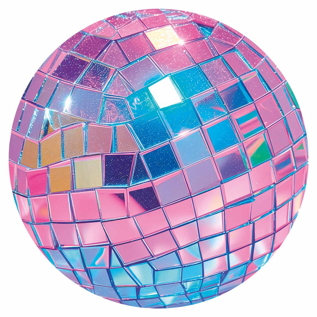 Pink Disco Ball Shiny Round Wall Mural