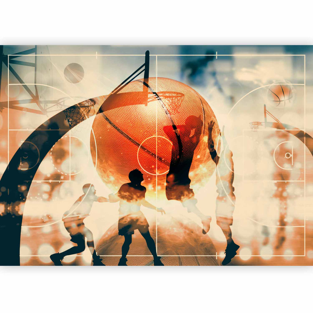 I Love Basketball Multicolor Sports Wall Mural