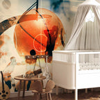 I Love Basketball Multicolor Sports Wall Mural