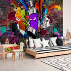Colourful Graffiti Urban Texture Wall Mural