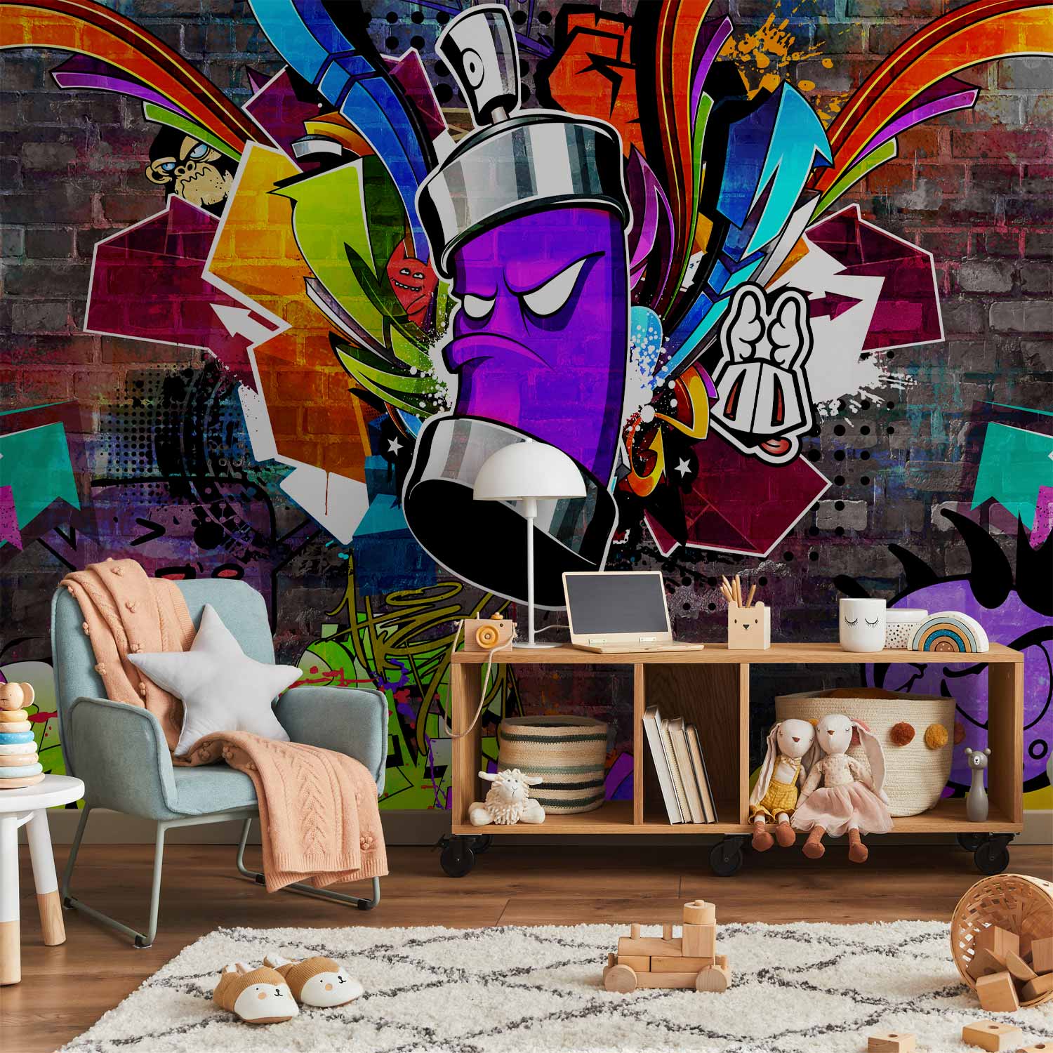 Colourful Graffiti Urban Texture Wall Mural