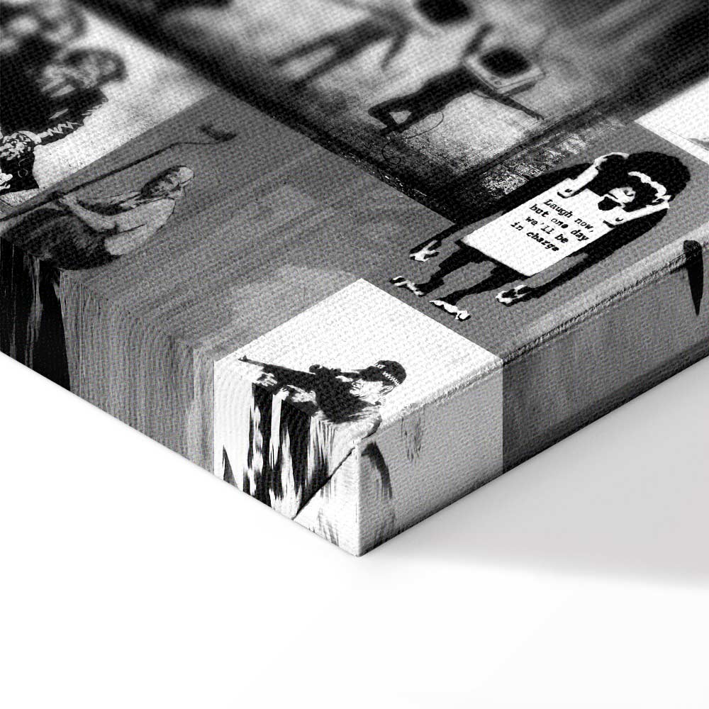 Banksy Street Art Multicolor Graffiti Canvas Print