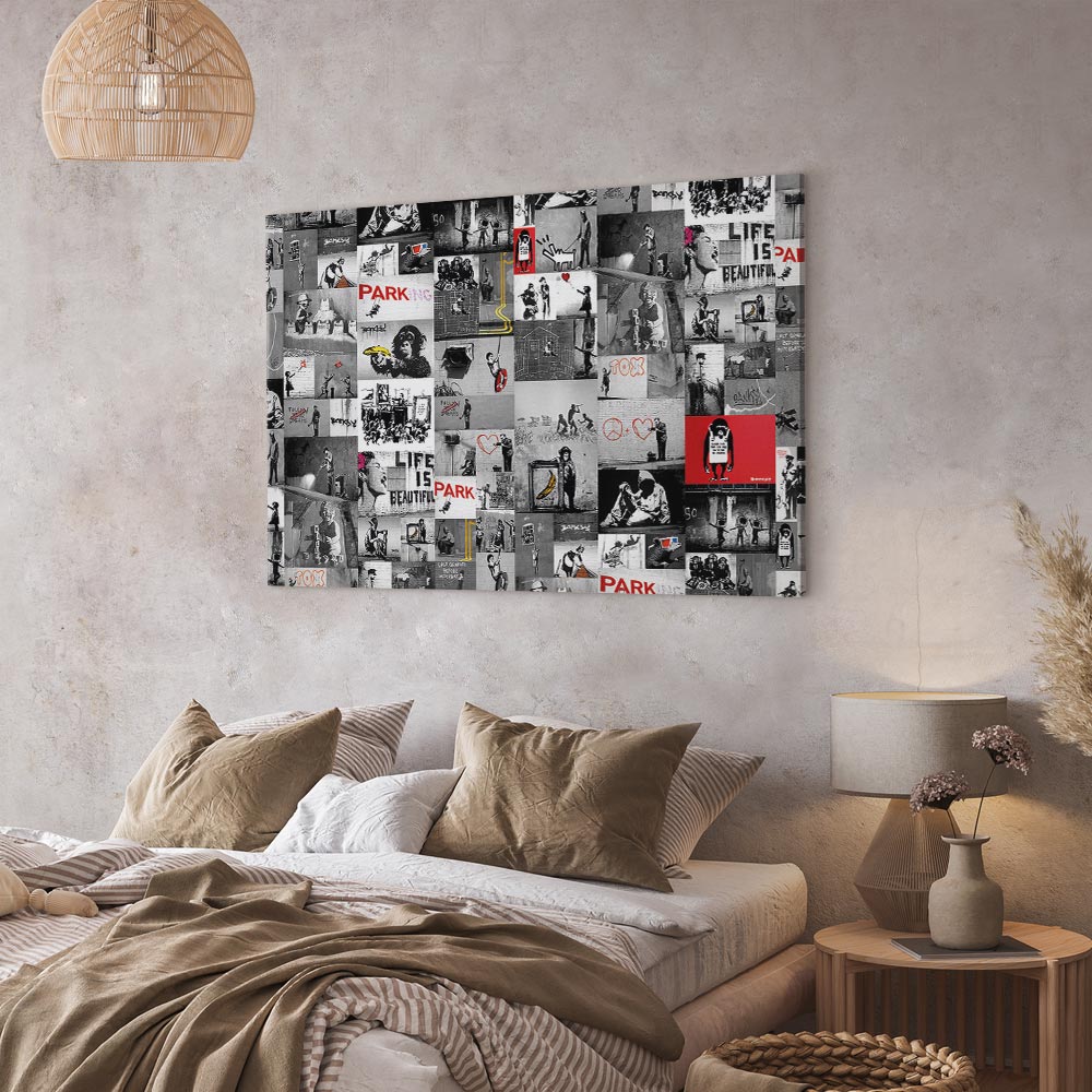 Banksy Street Art Multicolor Graffiti Canvas Print