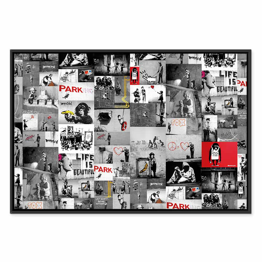 Banksy Street Art Multicolor Graffiti Canvas Print