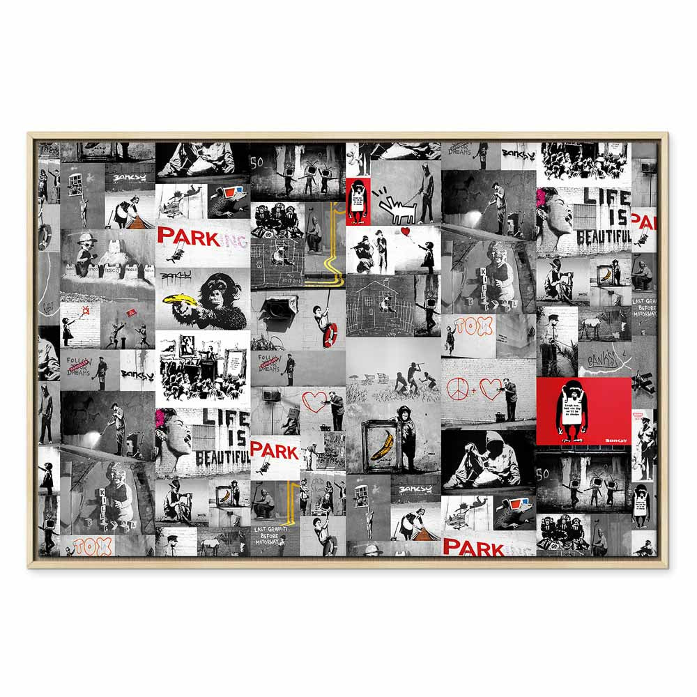 Banksy Street Art Multicolor Graffiti Canvas Print